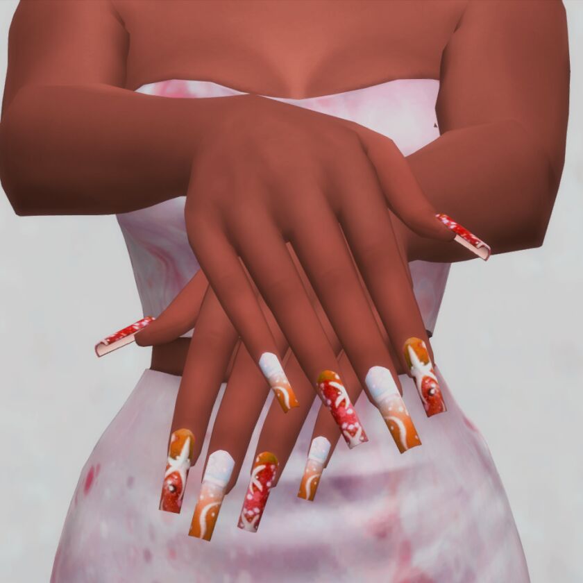 sims 4 cc summer nails set n095 4