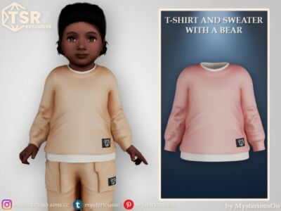 T-Shirt And Sweater With A Bear By Mysteriousoo Sims 4 CC