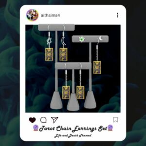 Tarot Chain Earrings Set Sims 4 CC