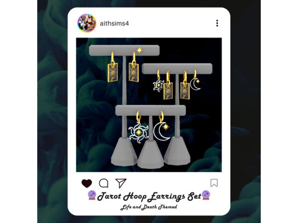 sims 4 cc tarot chain earrings set by aithsims 2