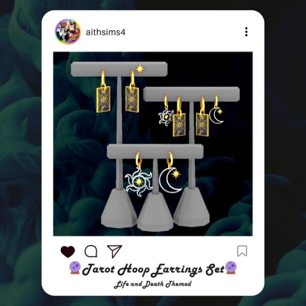 ✨ Tarot Hoop Earrings Set by Aithsims ✨ Sims 4 CC