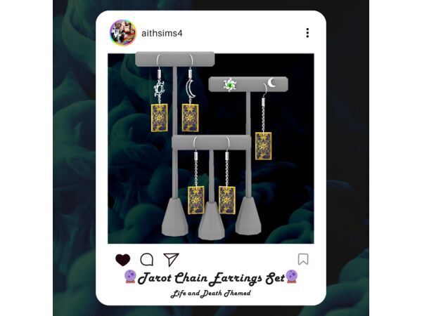 sims 4 cc tarot hoop earrings set by aithsims 2