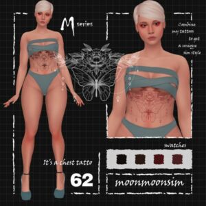 Stunning Tattoo M62 by Moonmoonsim Sims 4 CC