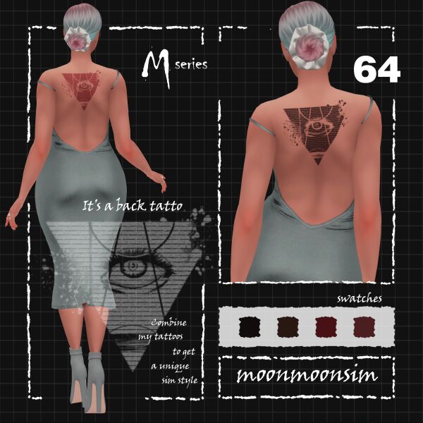 Explore Tattoo M64 by Moonmoonsim Sims 4 CC