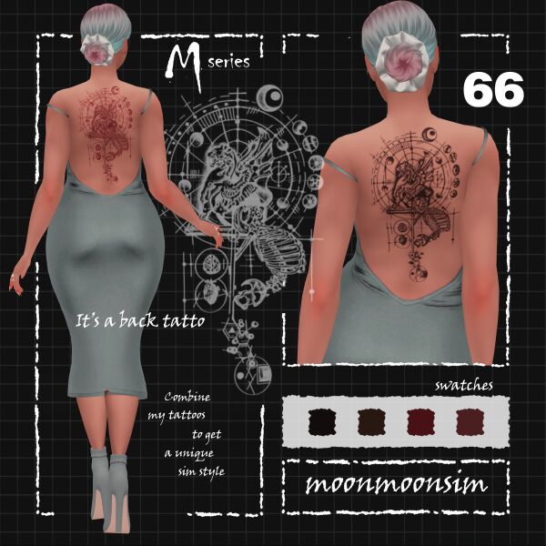 Stunning Tattoo M66 by Moonmoonsim Sims 4 CC