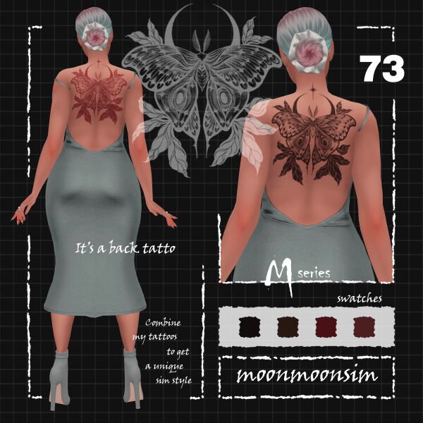 Stunning Tattoo M73 by Moonmoonsim Sims 4 CC