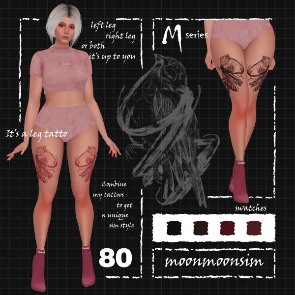 Tattoo M80: Stylish Body Art Sims 4 CC