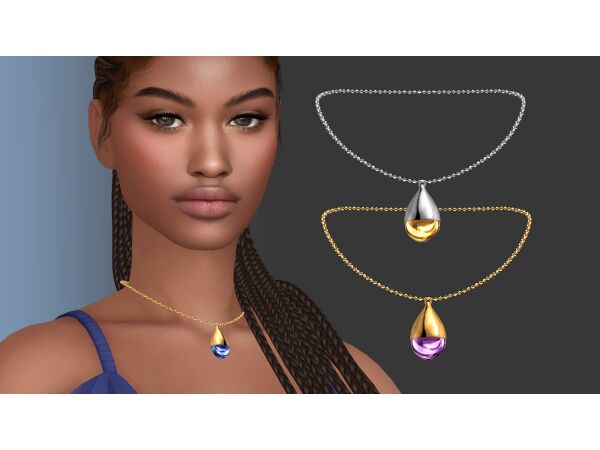 Teardrop Cabochon Pendant By Natalis Sims 4 CC