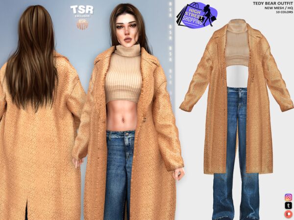 Adorable Tedy Bear Outfit for Sims Sims 4 CC