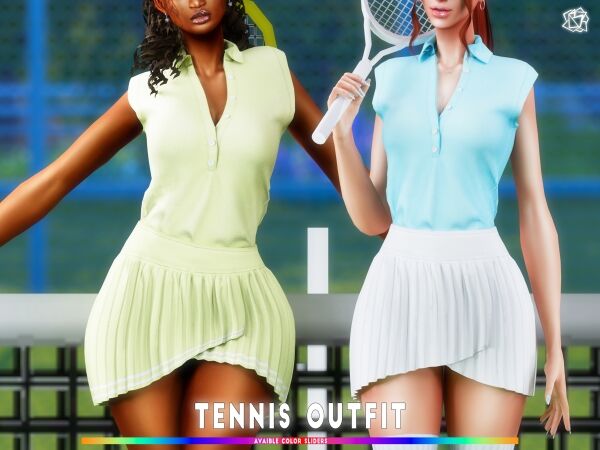 Sporty Tennis Outfit Sims 4 CC