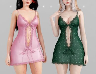 Stylish Teresa Lace Midi Dress Sims 4 CC