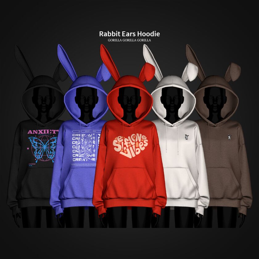 Rabbit Ears Hoodie AF Sims 4 CC