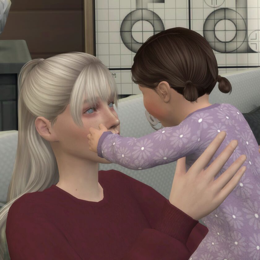 sims 4 cc testing of my new infant hair going well its 2