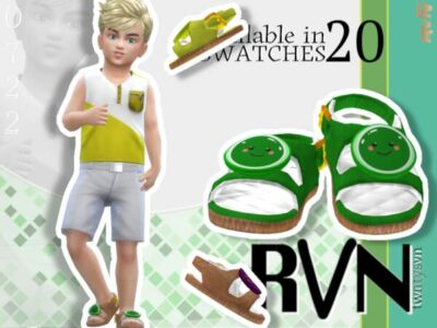 Toddlers Little Fruity Single Strap Sandals Sims 4 CC