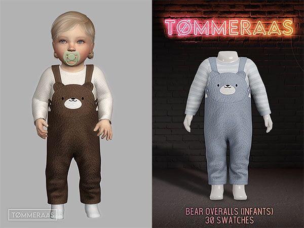 Adorable Bear Overalls for Infants Sims 4 CC