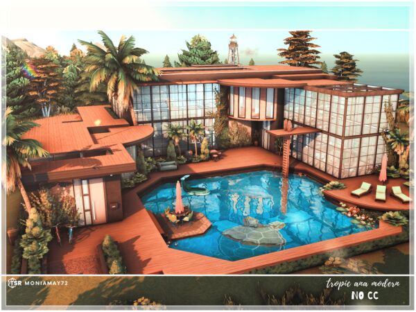 Tropic Modern Family Home Sims 4 CC