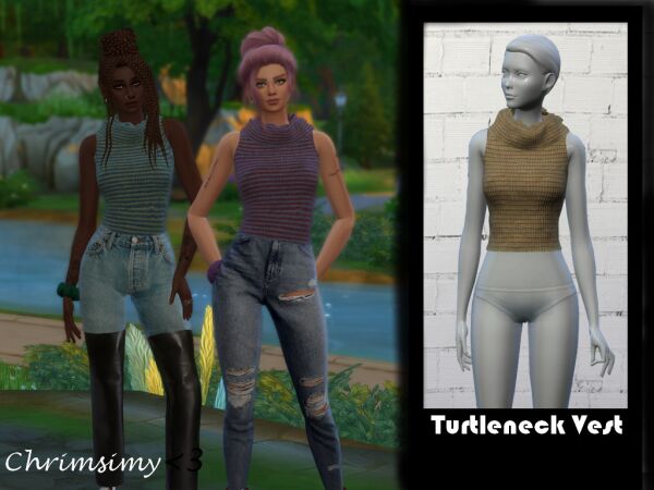 Turtleneck Vest by Chrimsimy Sims 4 CC