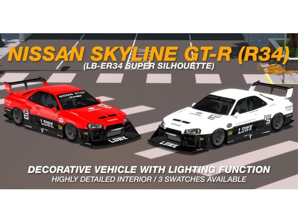 2002 Nissan Skyline GT-R Super Silhouette Sims 4 CC