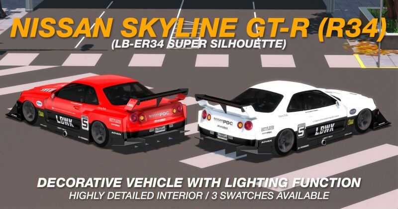 sims 4 cc tyler winston cars 2002 nissan skyline gt r r34 lb er34 super silhouette 2