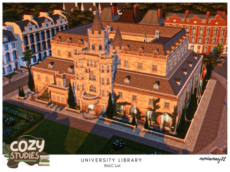 sims 4 cc university library no cc lot 2