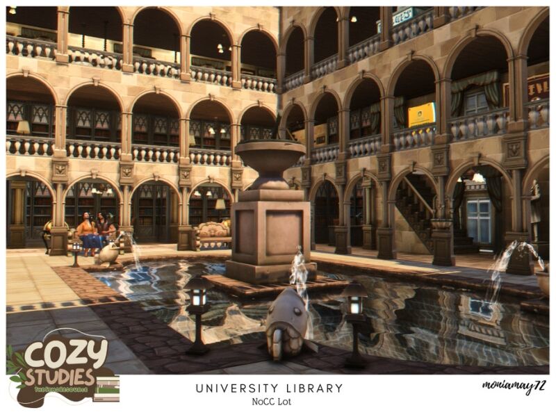 sims 4 cc university library no cc lot 4