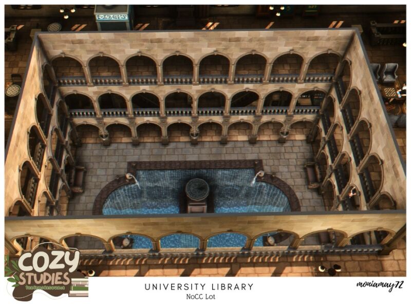 sims 4 cc university library no cc lot 7