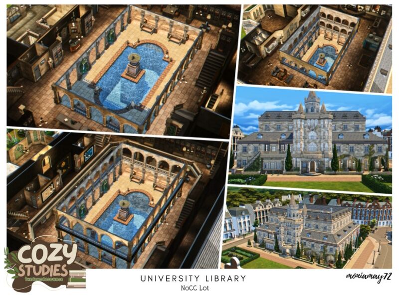 sims 4 cc university library no cc lot 8