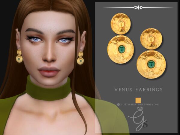 Venus Earrings By Glitterberryfly Sims 4 CC