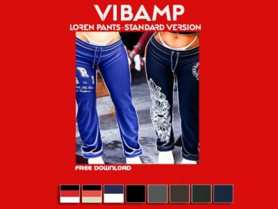 Vibamp – Loren Pants: Stylish Standard Version Sims 4 CC