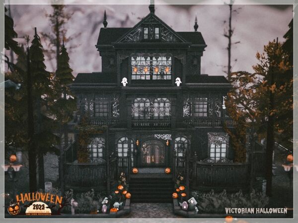 Spooky Victorian Halloween Home Sims 4 CC