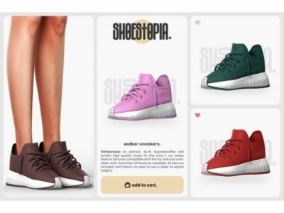 Stylish Walker Sneakers by Shoestopia Sims 4 CC