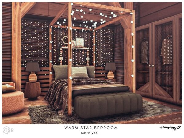 Cozy Warm Star Bedroom Sims 4 CC