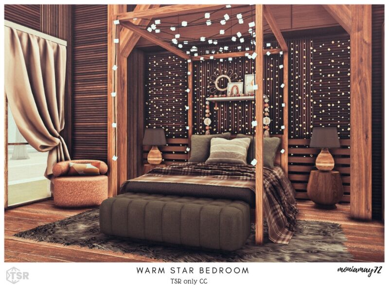 sims 4 cc warm star bedroom 3