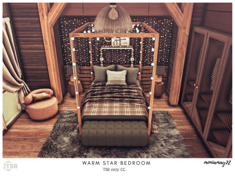 sims 4 cc warm star bedroom 6