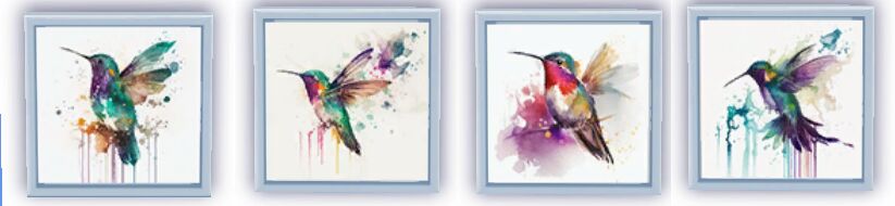 Watercolor Hummingbird Digital Paintings Sims 4 CC