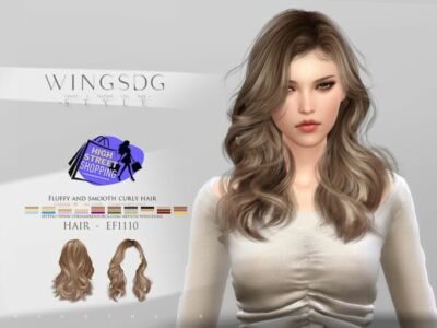 Fluffy and Smooth Curly Hair for Sims Sims 4 CC