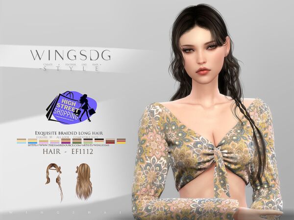 Exquisite Braided Long Hair for Sims Sims 4 CC