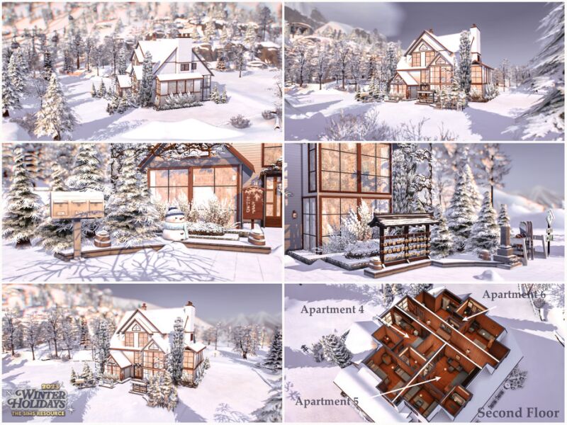 sims 4 cc winter apartments 6 units no cc lot by moniamay72 3