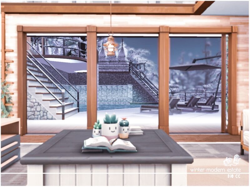 sims 4 cc winter modern estate no cc lot 5