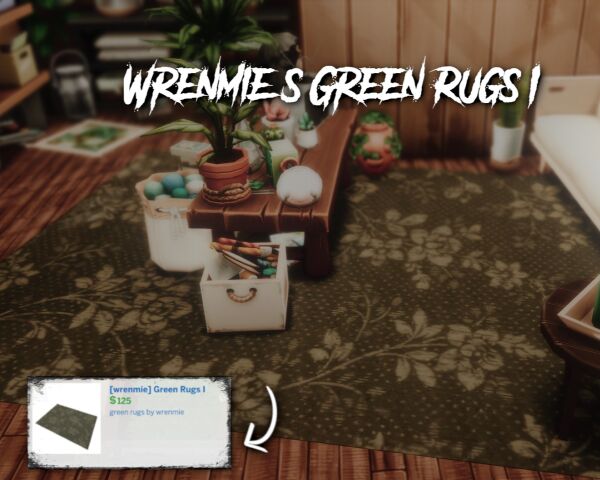 Wrenmie’s Green Rugs Sims 4 CC