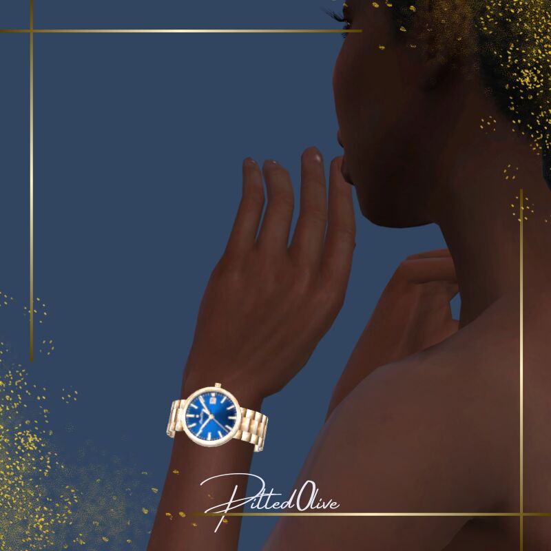 Zela Watch – Stunning Metallic Blue Faced Timepiece Sims 4 CC