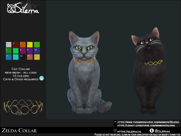 Zelda Collar By Silerna Sims 4 CC