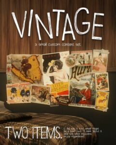 Vintage Custom Content Set by Rivzai Sims 4 CC