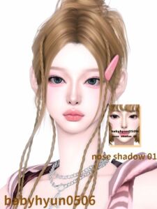 Nose Shadow 01 by Babyhyun0506 Sims 4 CC