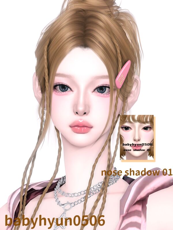 Nose Shadow 01 by Babyhyun0506 Sims 4 CC