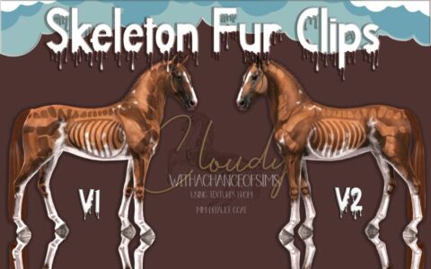 Cloudy – Skeleton Fur Clips Sims 4 CC