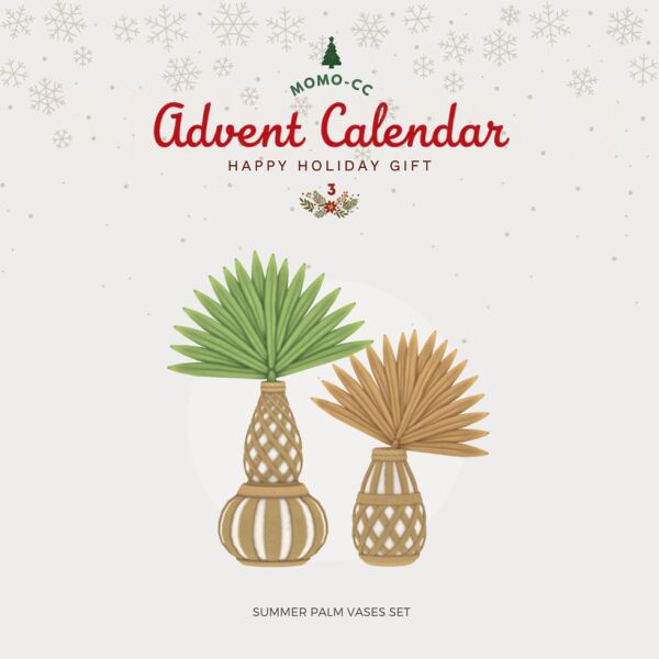 Advent Calendar 2024 – Summer Palm Vase Sims 4 CC