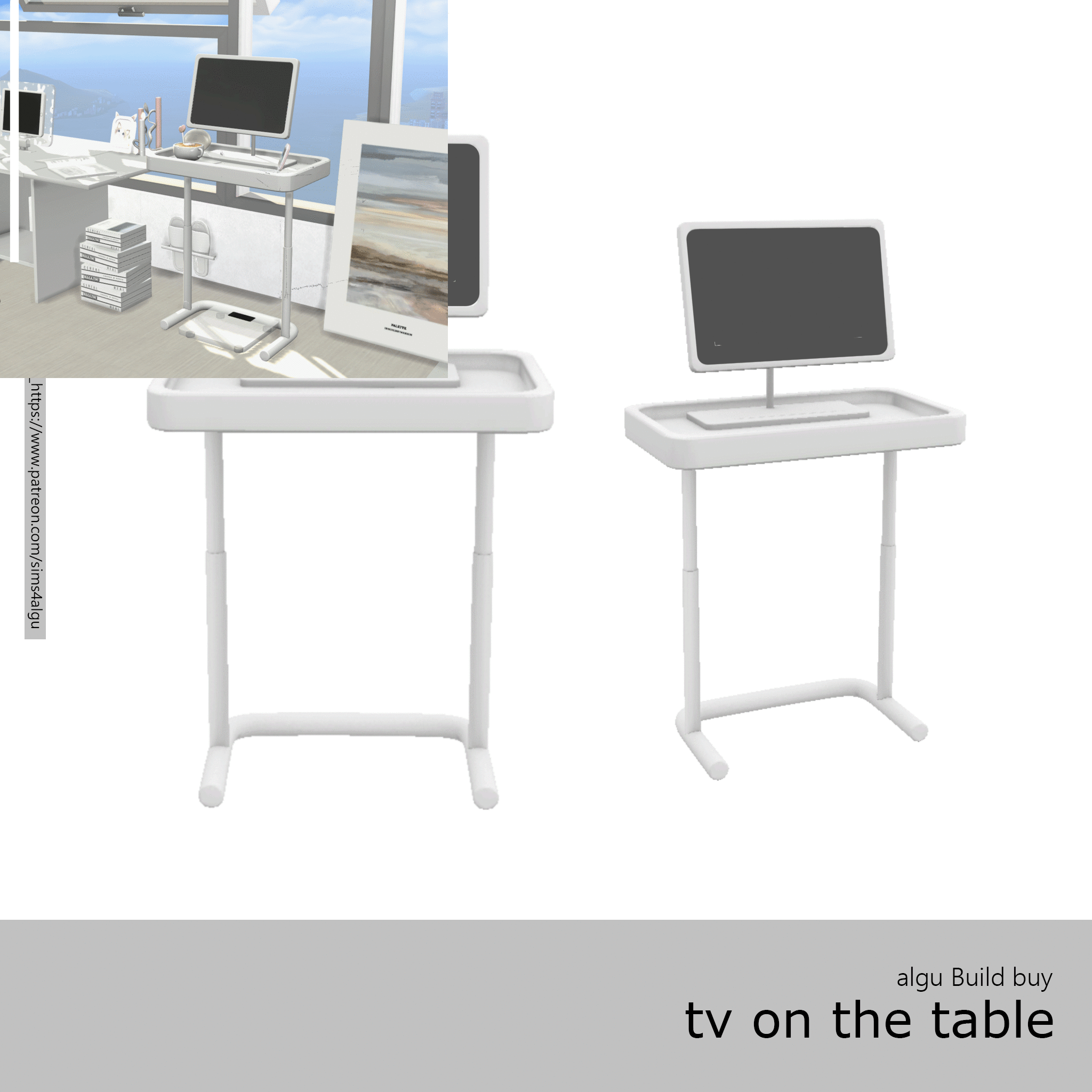 Stylish TV on the Table Sims 4 CC