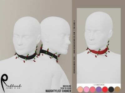 AM Naughtylist Choker Sims 4 CC