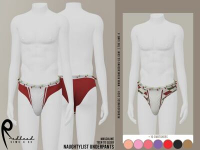 AM Naughtylist Underpants Sims 4 CC